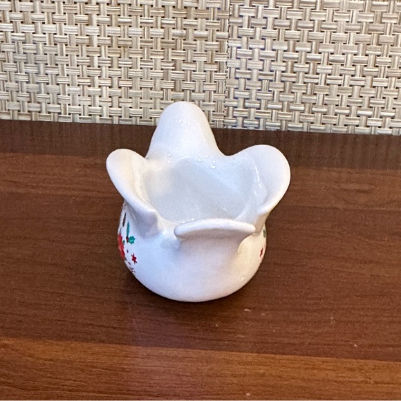 🎄Yankee Candle White Ceramic Peace Dove Poinsettia Christmas Tea Light Holder - Picture 5 of 9